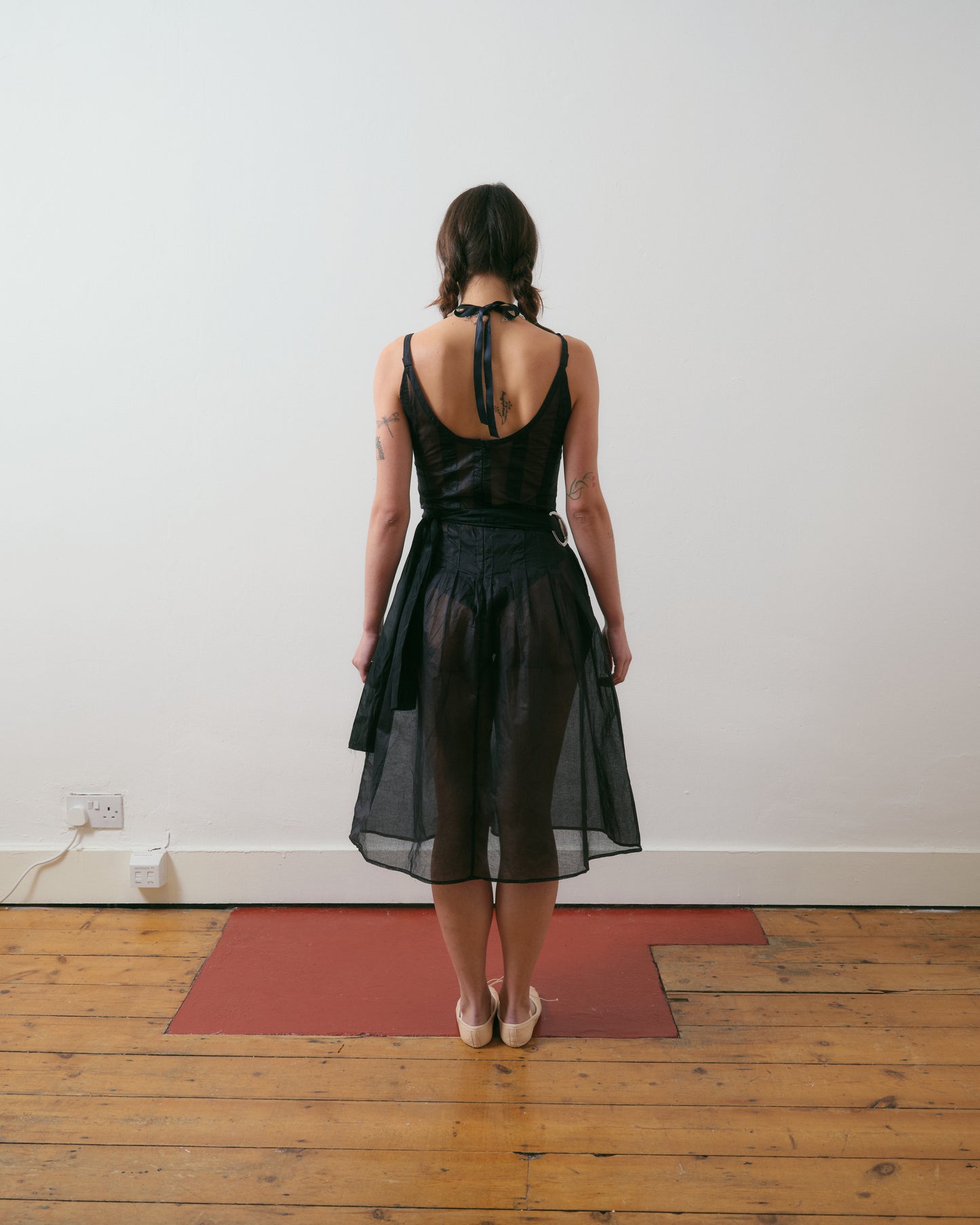 Pleated Dress in Cotton Organdie